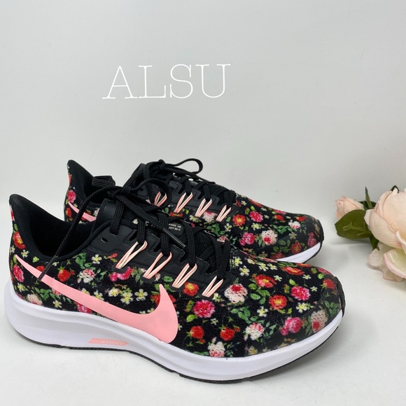 Nike Air Zoom Pegasus 36 VF GS Black Flowers 💐k/W - Picture 3 of 10